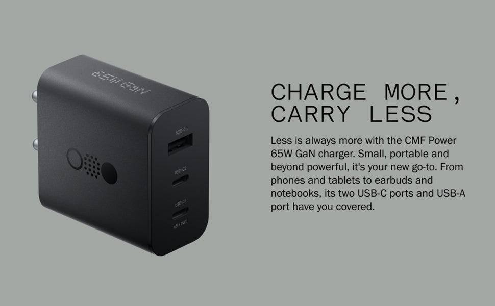 gaN charger 65W GaN CHARGER WITH LATEST GaN TECHNOLOGY Black